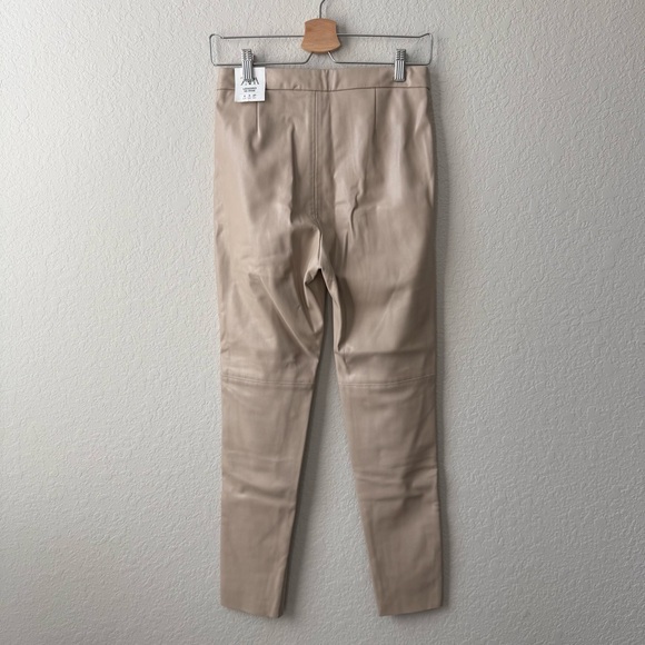 Zara Women's Faux Leather High Rise Pants with Zipper Ankles - Picture 2 of 3